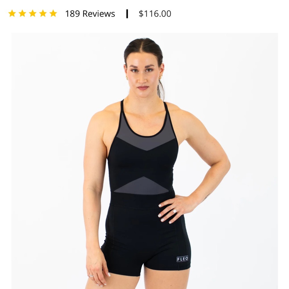 Fleo Black and Gray Athletic Bodysuit